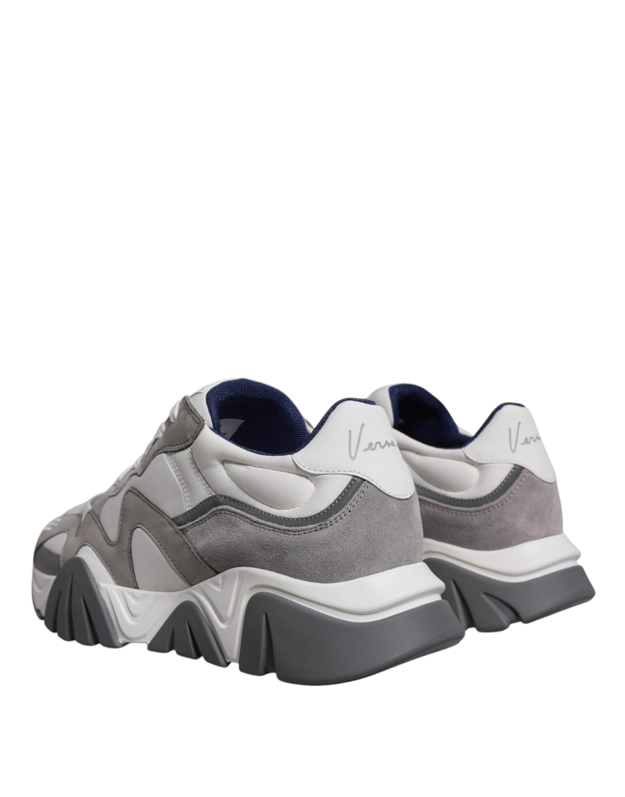 Zapatillas Versace Squalo de caña baja y gruesa de neopreno y cuero gris