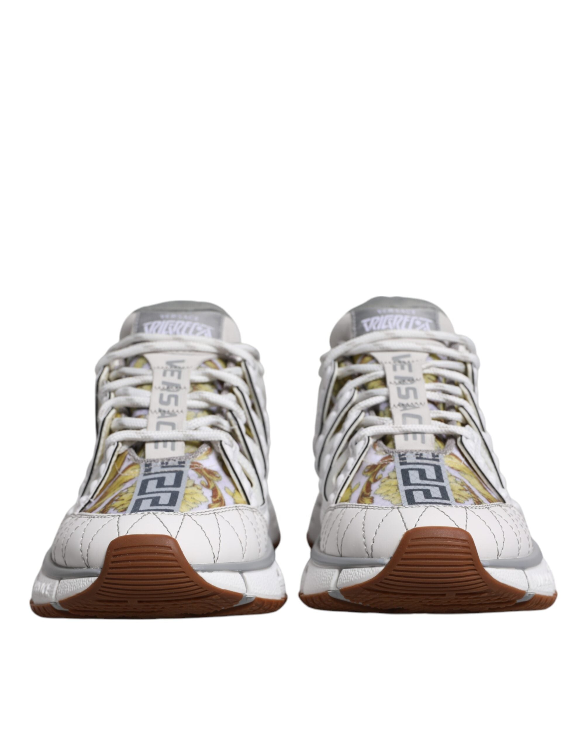 Zapatillas bajas blancas con estampado Trigreca Barroco de Versace