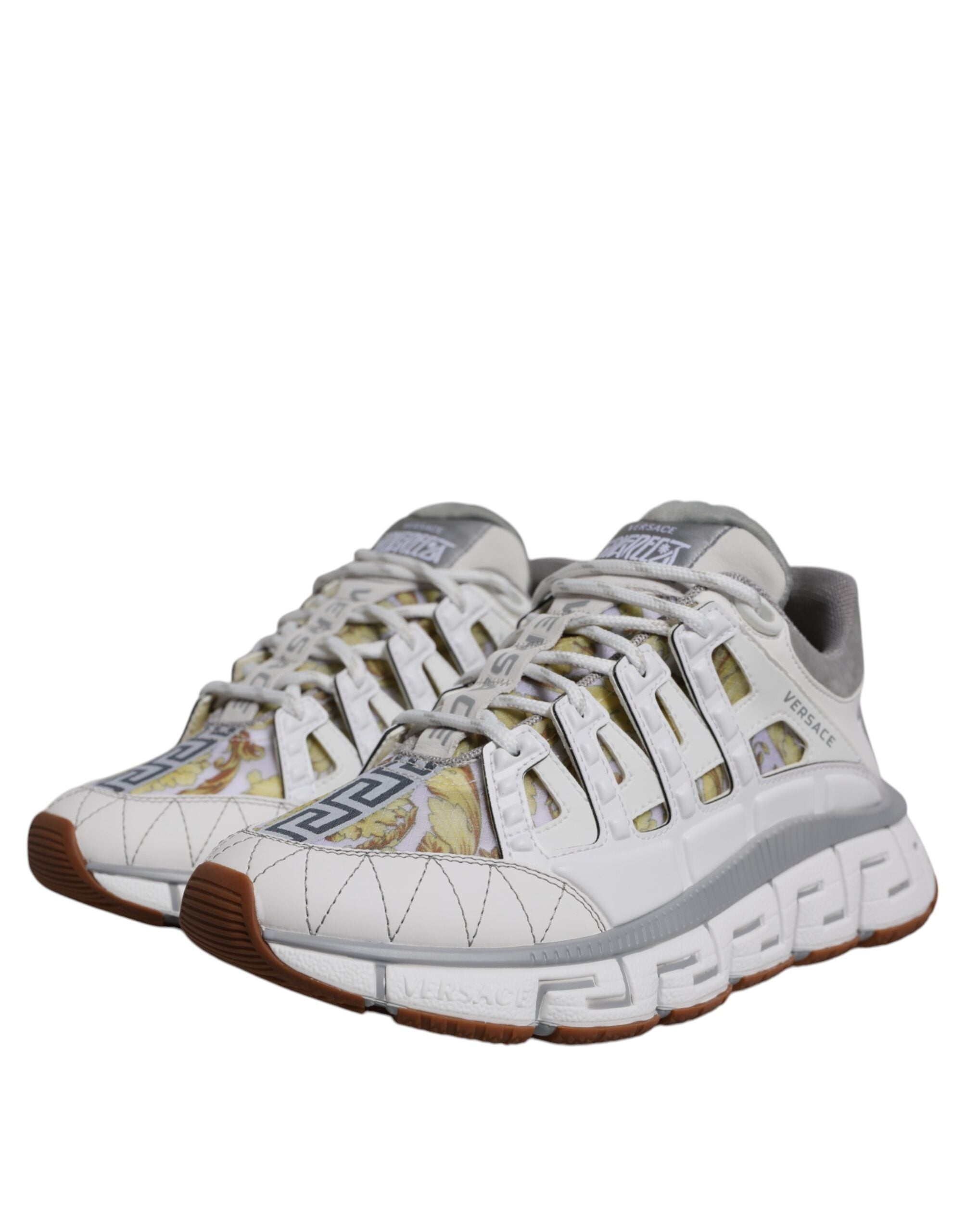 Zapatillas bajas blancas con estampado Trigreca Barroco de Versace