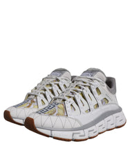 Zapatillas bajas blancas con estampado Trigreca Barroco de Versace