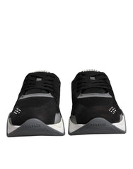 Zapatillas bajas gruesas de neopreno y cuero negro de Versace Squalo Shoes