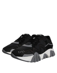Zapatillas bajas gruesas de neopreno y cuero negro de Versace Squalo Shoes