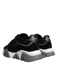 Zapatillas bajas gruesas de neopreno y cuero negro de Versace Squalo Shoes