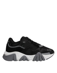 Zapatillas bajas gruesas de neopreno y cuero negro de Versace Squalo Shoes