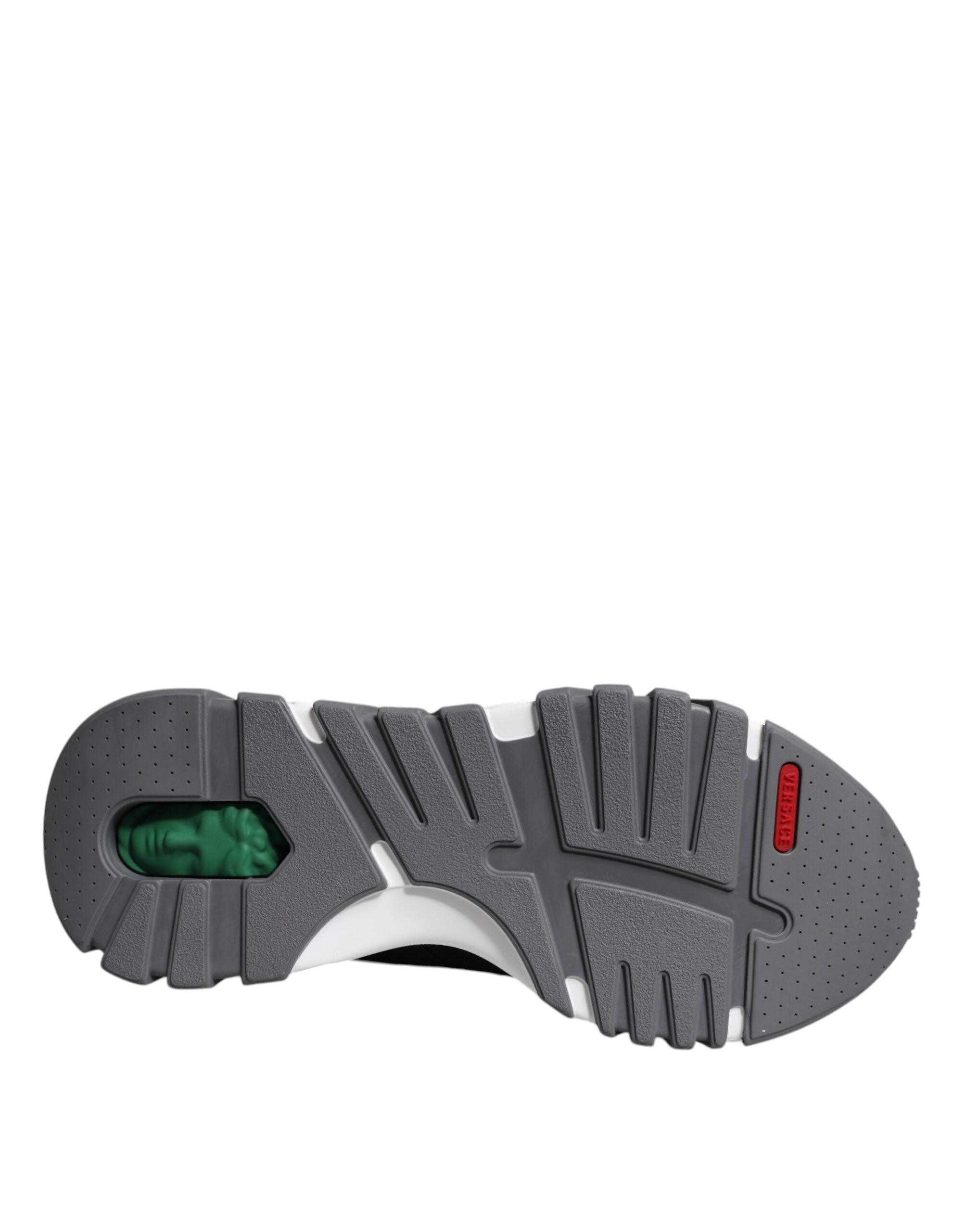 Zapatillas bajas gruesas de neopreno y cuero negro de Versace Squalo Shoes