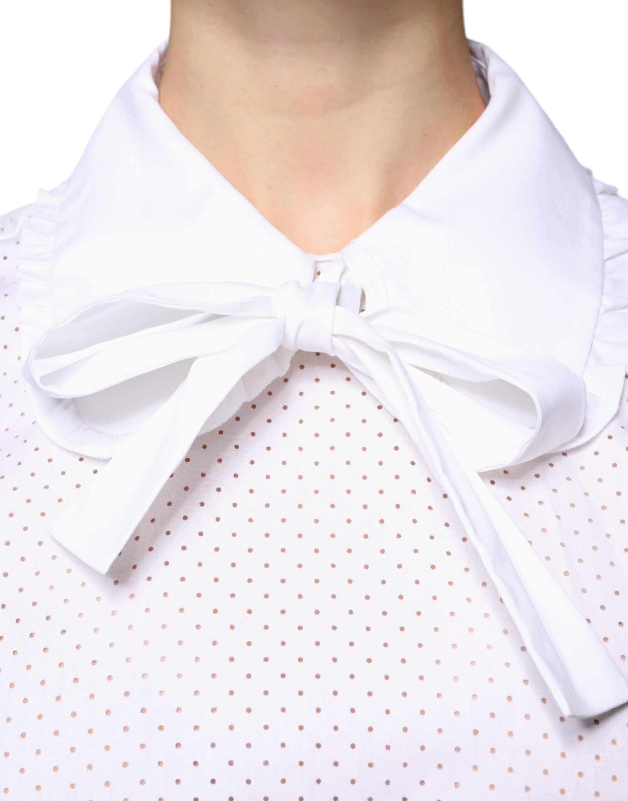 Blusa de algodón blanca con cuello y mangas cortas de Valentino