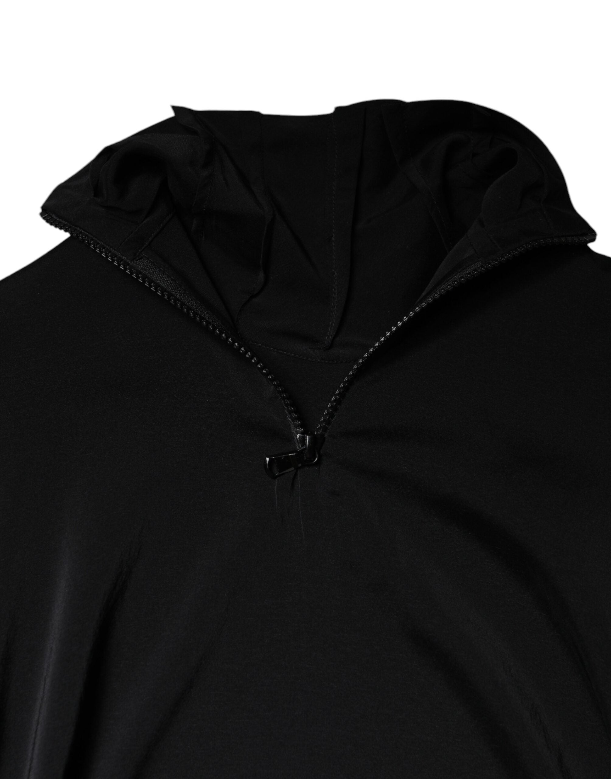 Blusa de manga larga en mezcla de seda negra de Brunello Cucinelli