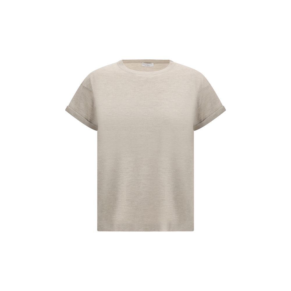 Brunello Cucinelli camiseta de cachemir con purpurina