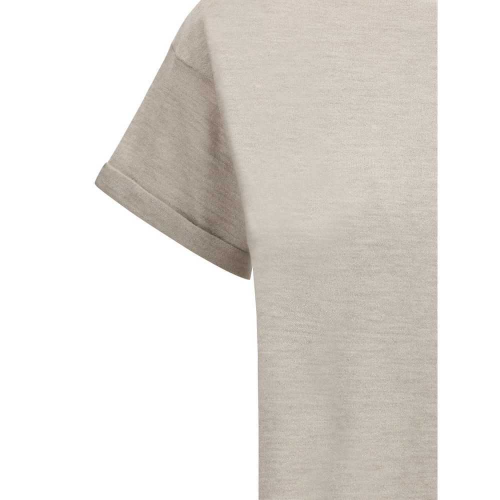 Brunello Cucinelli camiseta de cachemir con purpurina