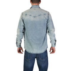 Camisa de algodón azul claro de Hugo Boss