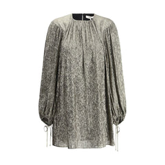 Vestido mini de lamé de seda de Chloé