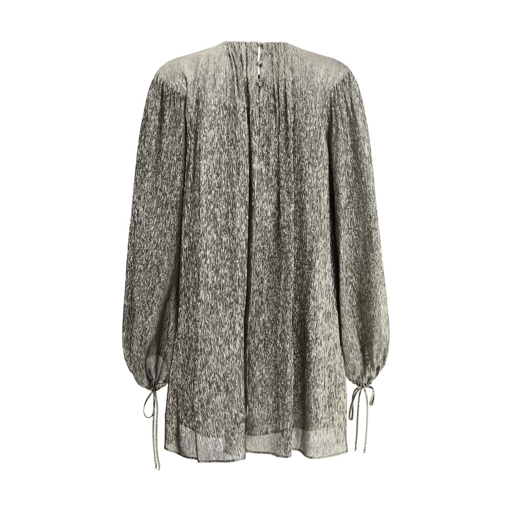 Vestido mini de lamé de seda de Chloé