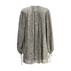 Vestido mini de lamé de seda de Chloé