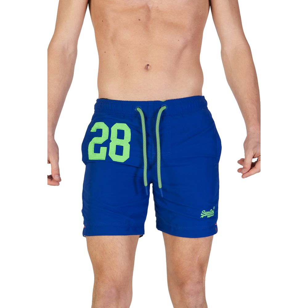 Traje de baño de poliéster azul Superdry