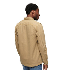 Camisa de algodón beige Superdry