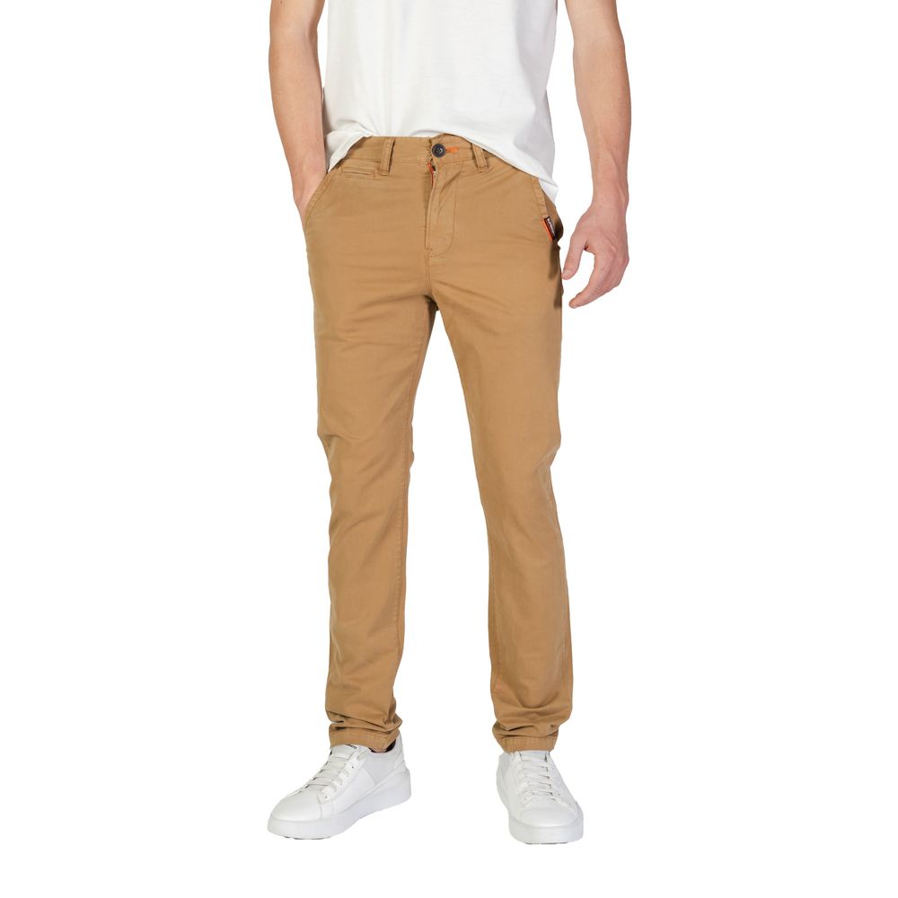 Vaqueros y pantalón de algodón beige Superdry