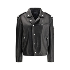 Chaqueta de cuero estilo motero de Prada