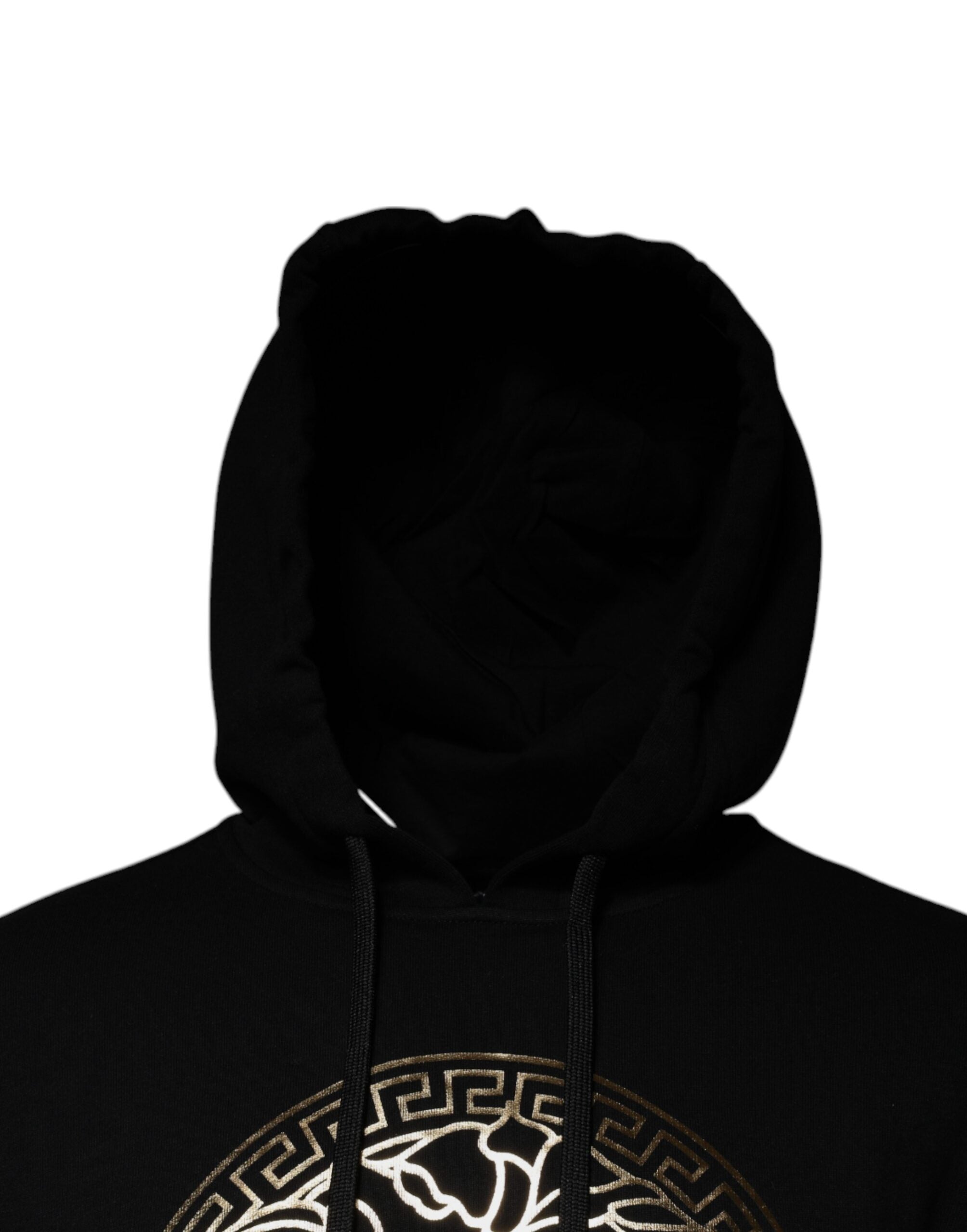 Sudadera con capucha y estampado de Medusa en algodón negro de Versace