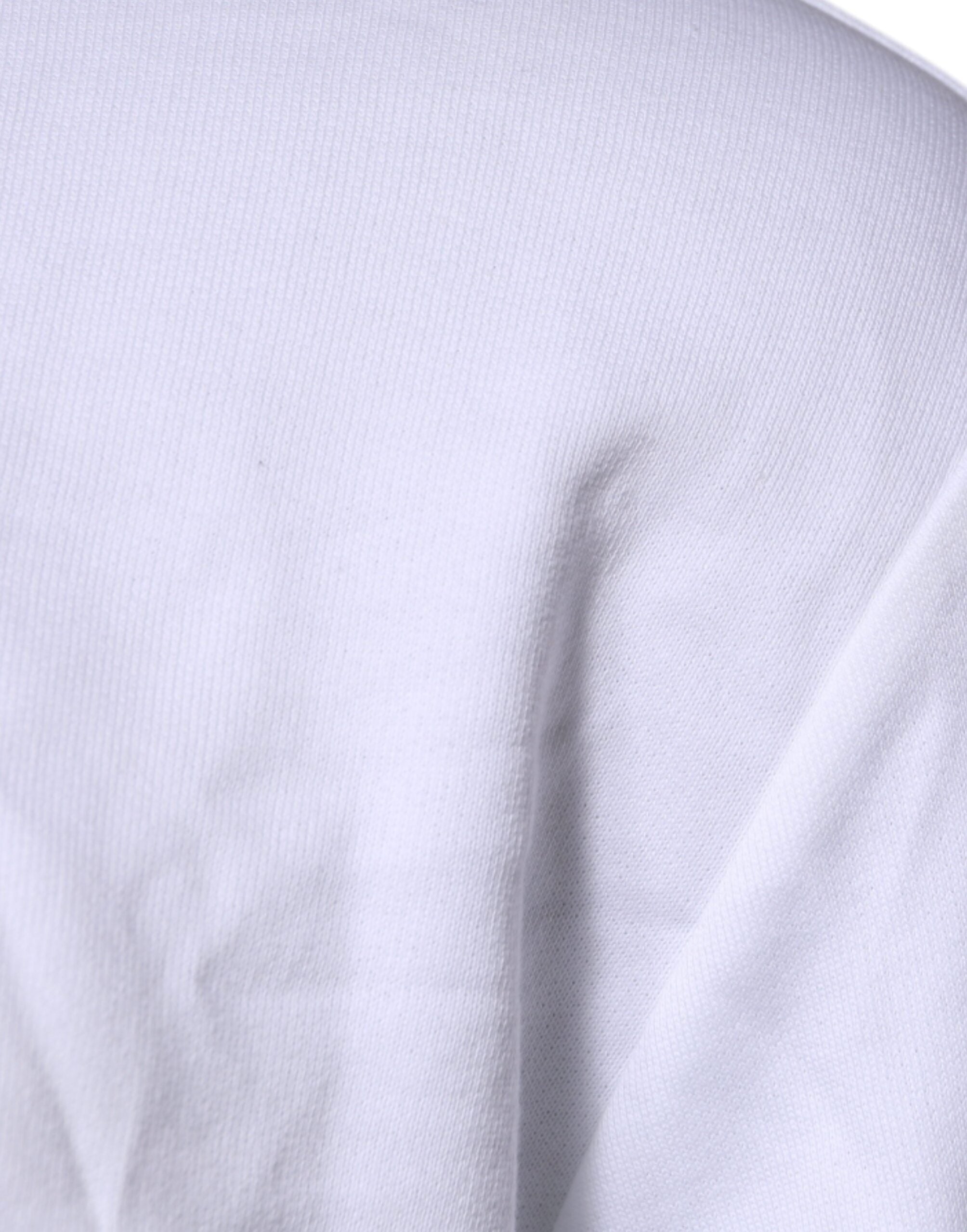 Suéter blanco de cuello redondo con bordado de Medusa de Versace
