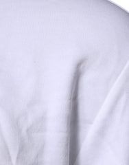Suéter blanco de cuello redondo con bordado de Medusa de Versace