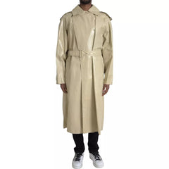 Chaqueta gabardina de piel de cordero beige de Bottega Veneta