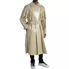 Chaqueta gabardina de piel de cordero beige de Bottega Veneta