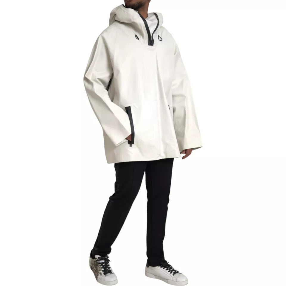 Chaqueta impermeable de cuero blanco para hombre de Bottega Veneta