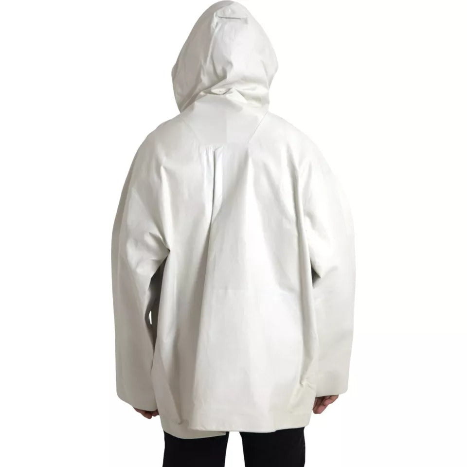 Chaqueta impermeable de cuero blanco para hombre de Bottega Veneta