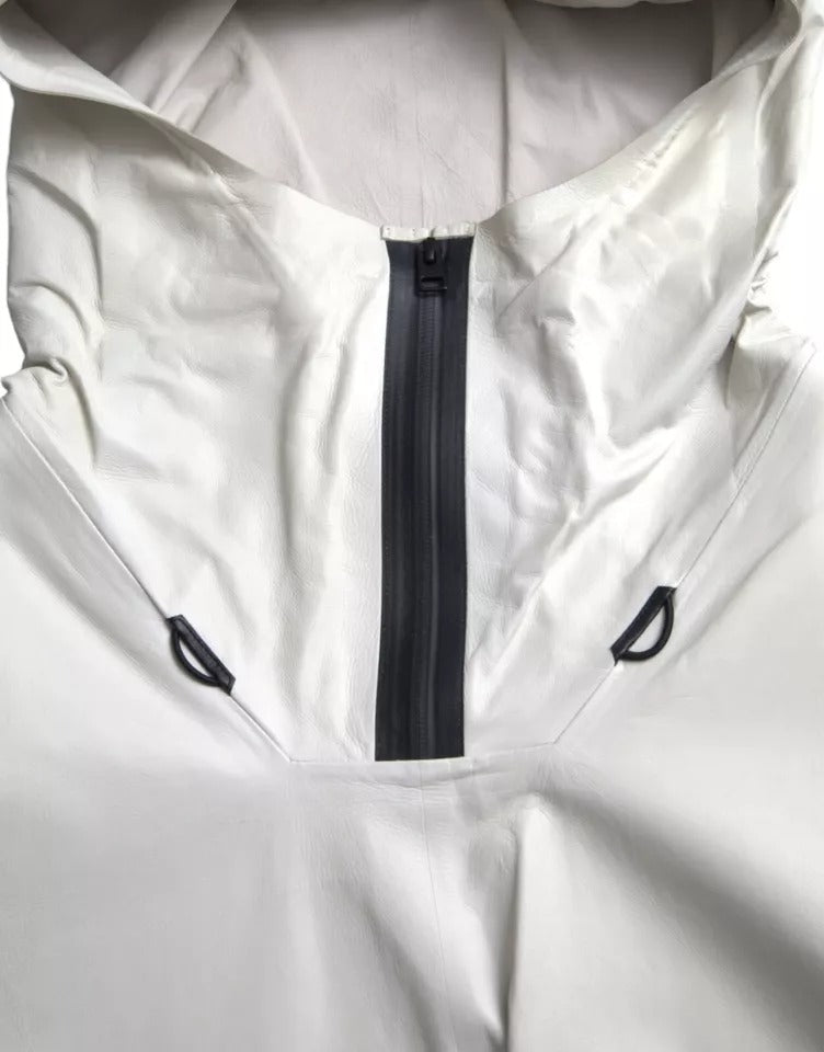Chaqueta impermeable de cuero blanco para hombre de Bottega Veneta