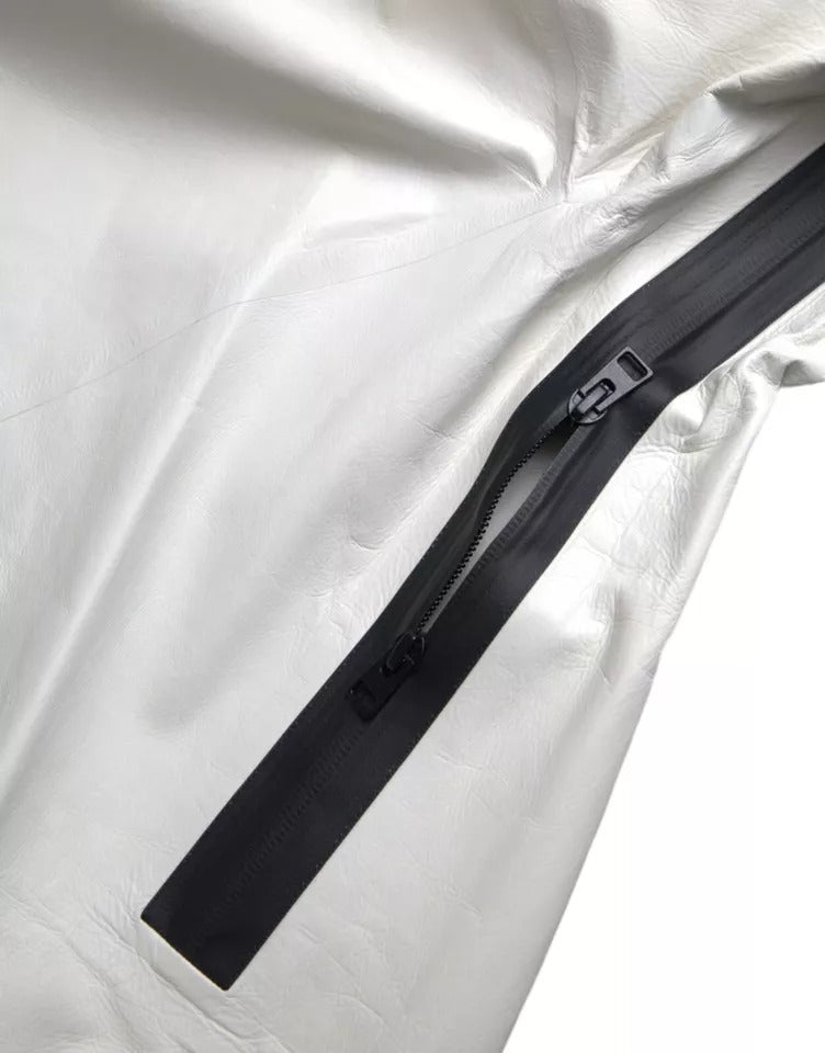 Chaqueta impermeable de cuero blanco para hombre de Bottega Veneta