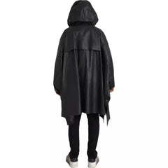 Chaqueta gabardina con capucha de cuero negro de Bottega Veneta para hombre