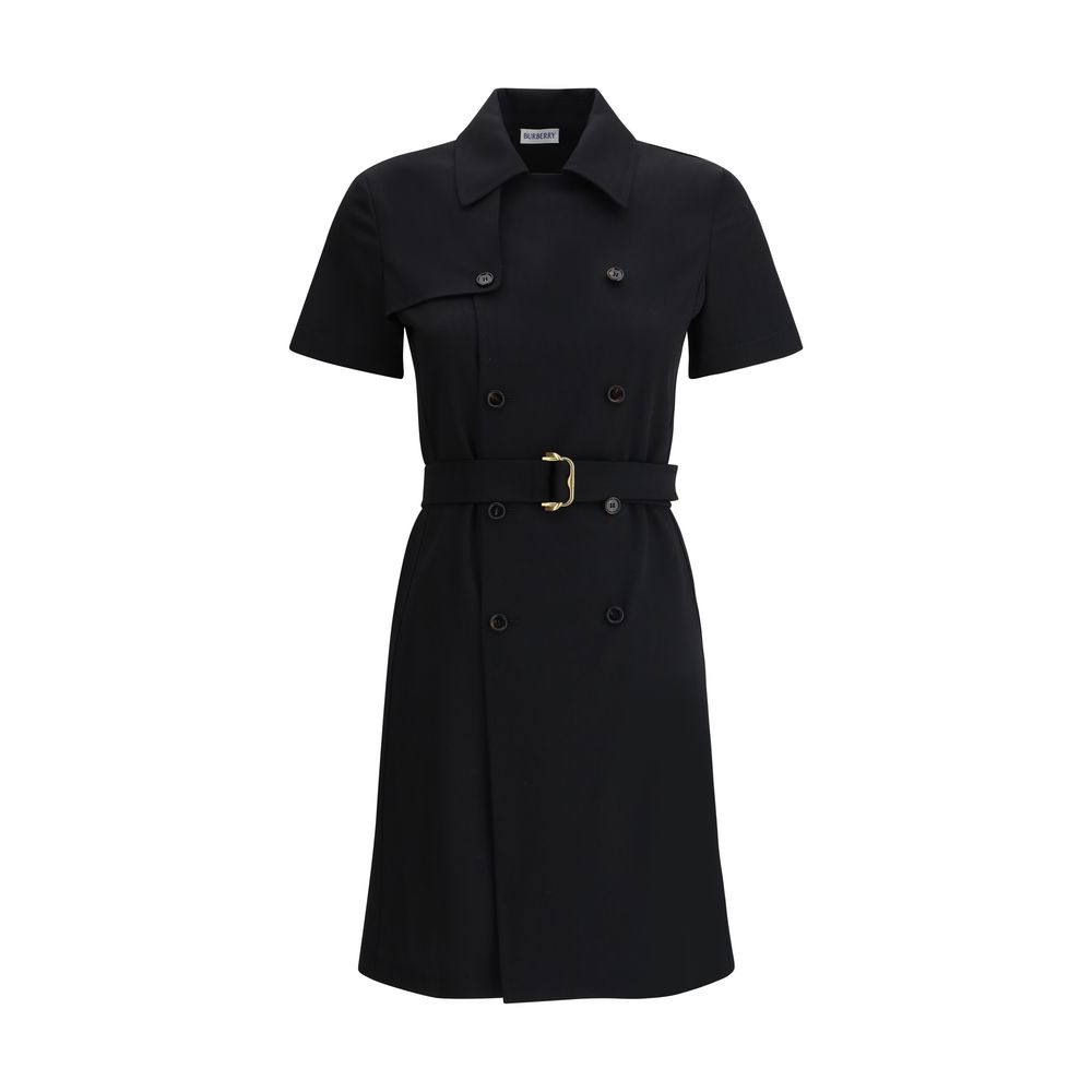 Vestido midi con cinturón de Burberry