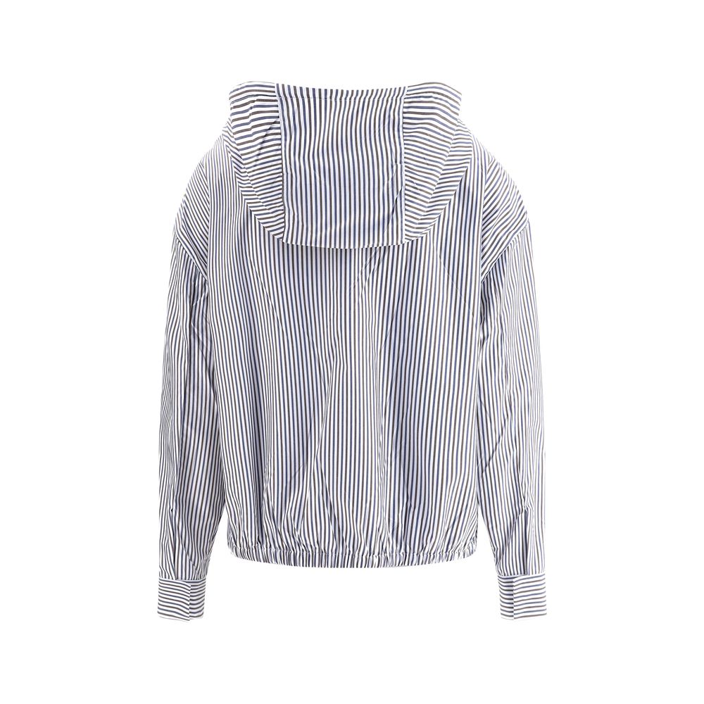 Chaqueta con capucha a rayas de Prada