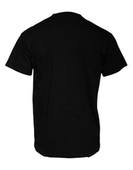 Camiseta de algodón negra de Balenciaga con cuello redondo y manga corta y estampado del logotipo