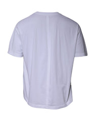 Camiseta de algodón de manga corta y cuello redondo con logotipo blanco de Balenciaga