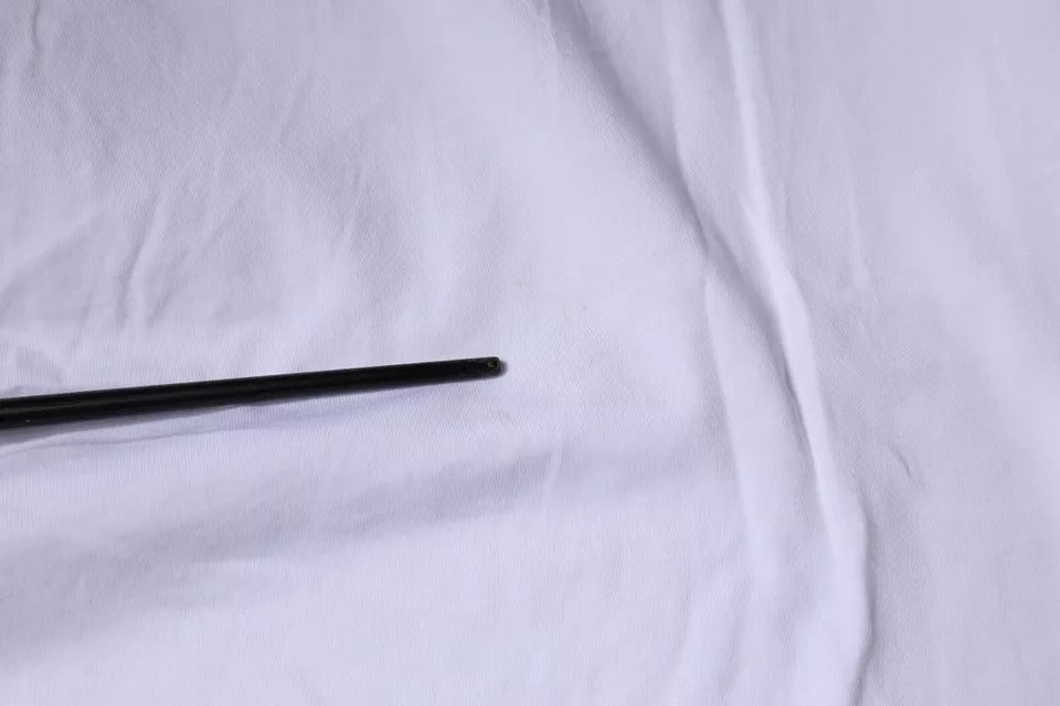 Camiseta de algodón de manga corta y cuello redondo con logotipo blanco de Balenciaga