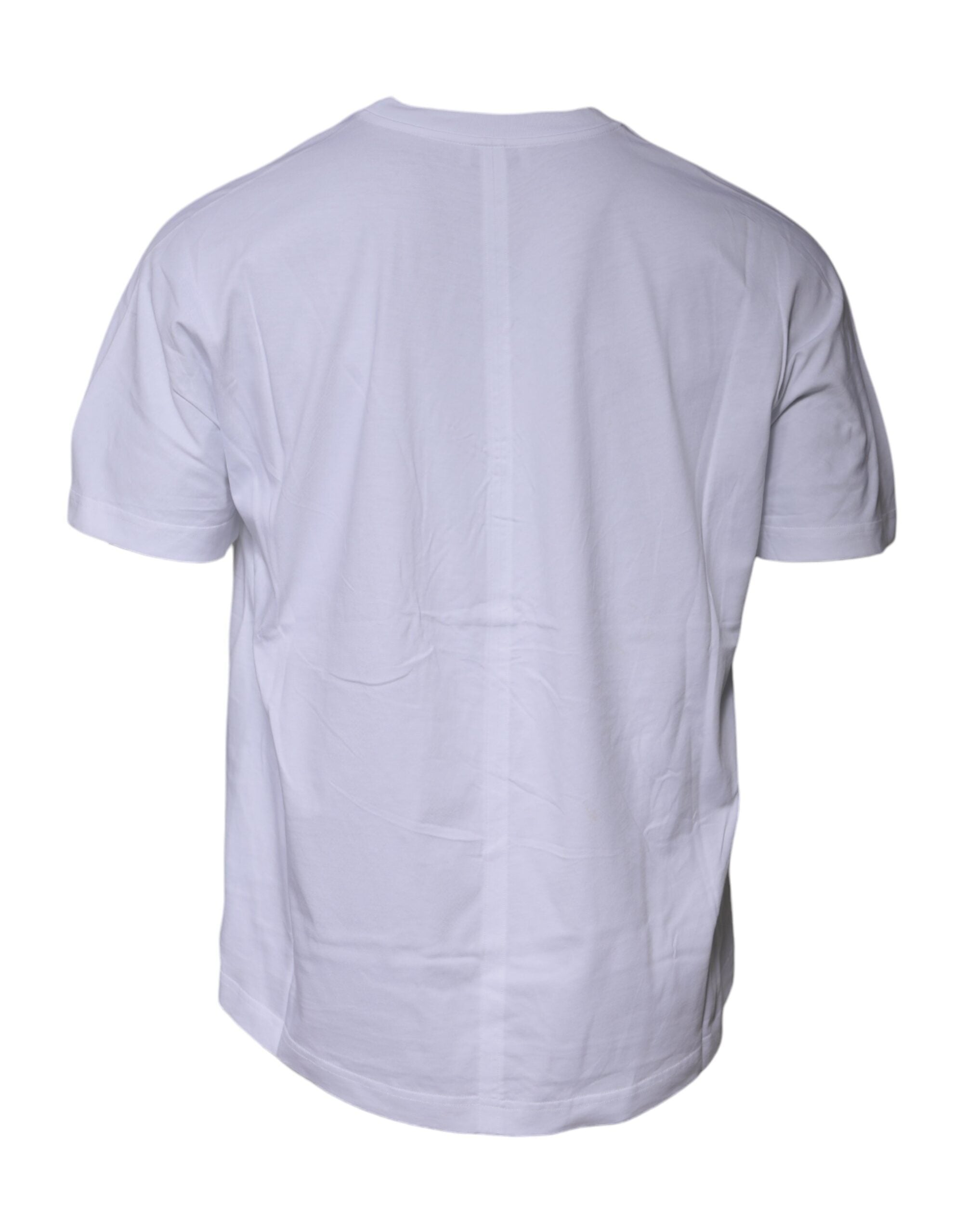 Camiseta de algodón de jersey con cuello redondo y manga corta con logotipo blanco de Balenciaga