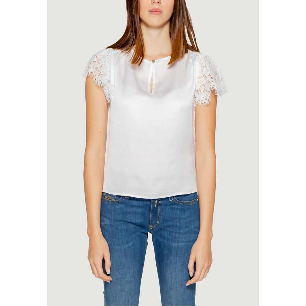 Guess White Polyester Blouse