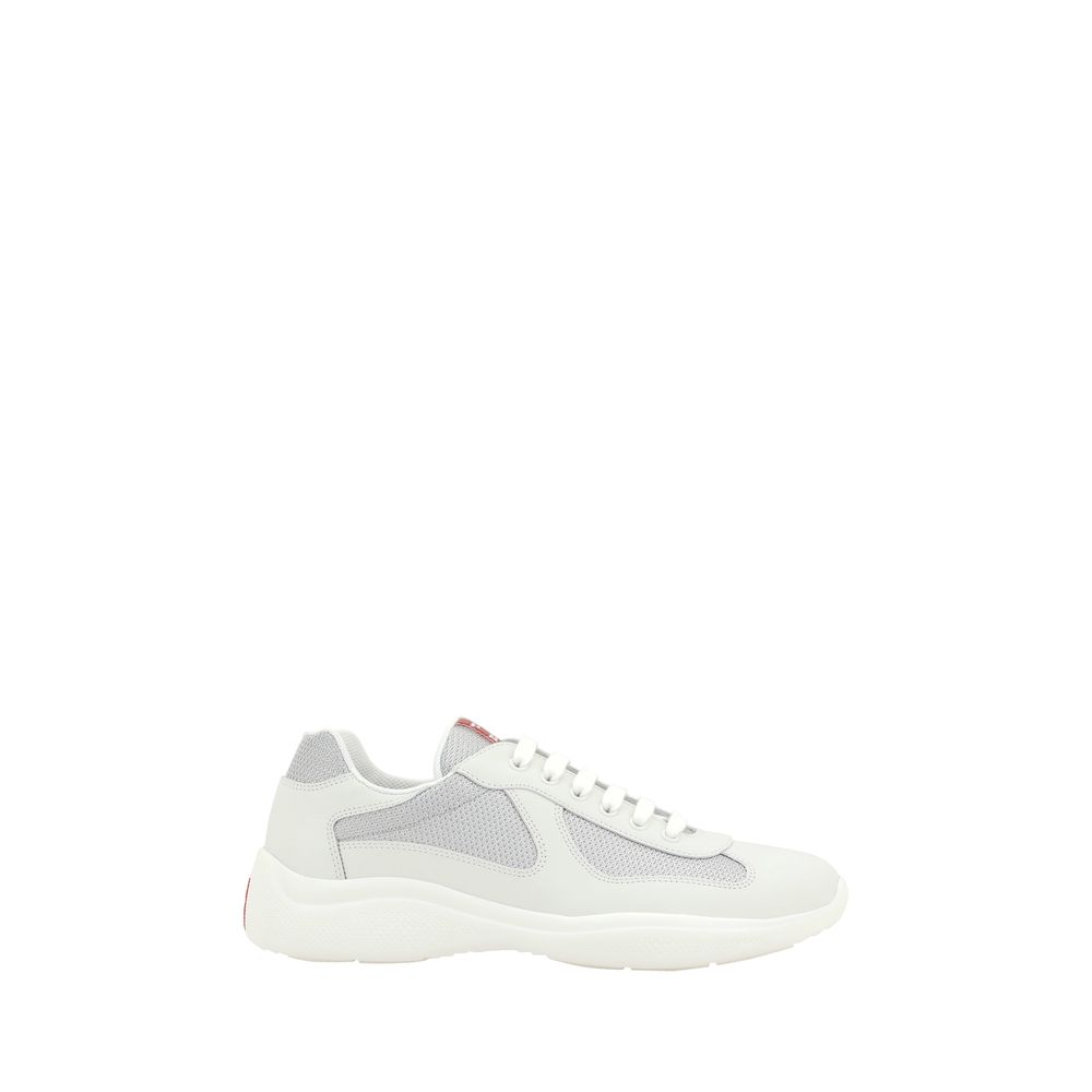 Zapatillas deportivas americanas de cuero blanco Prada