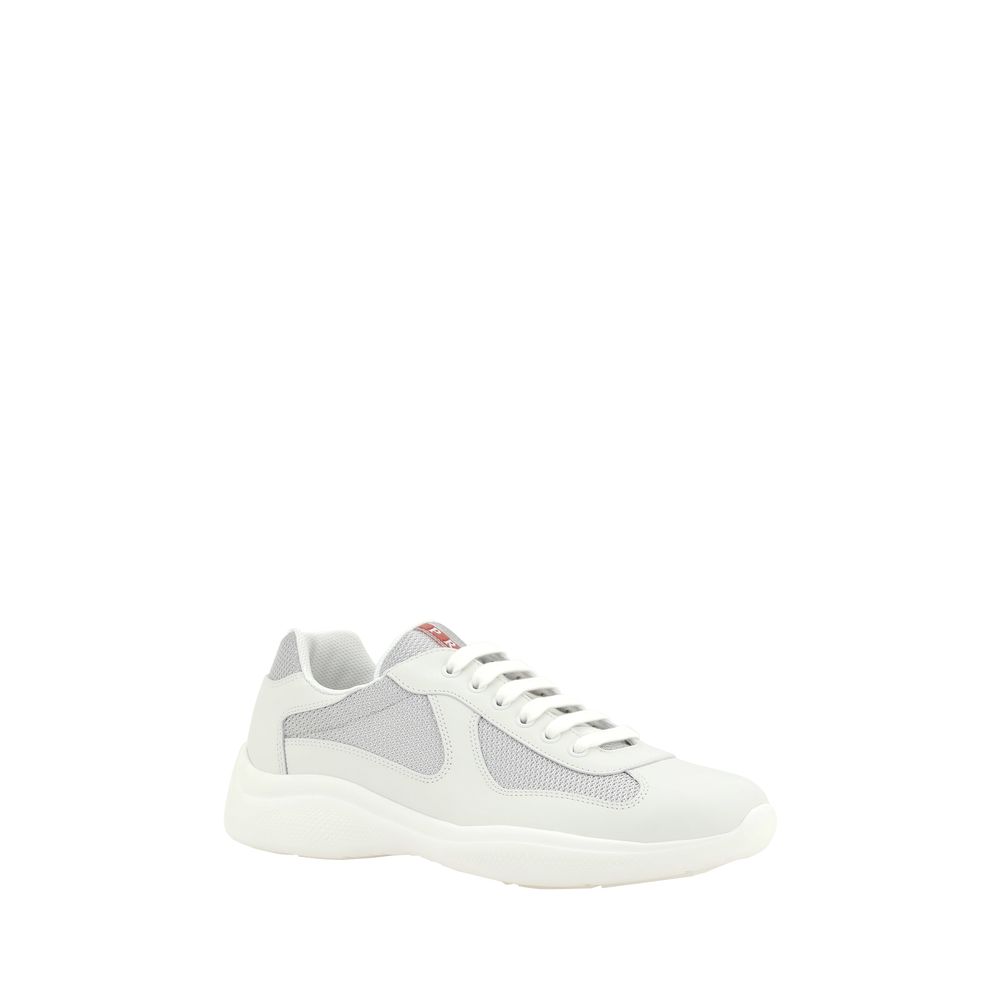 Zapatillas deportivas americanas de cuero blanco Prada