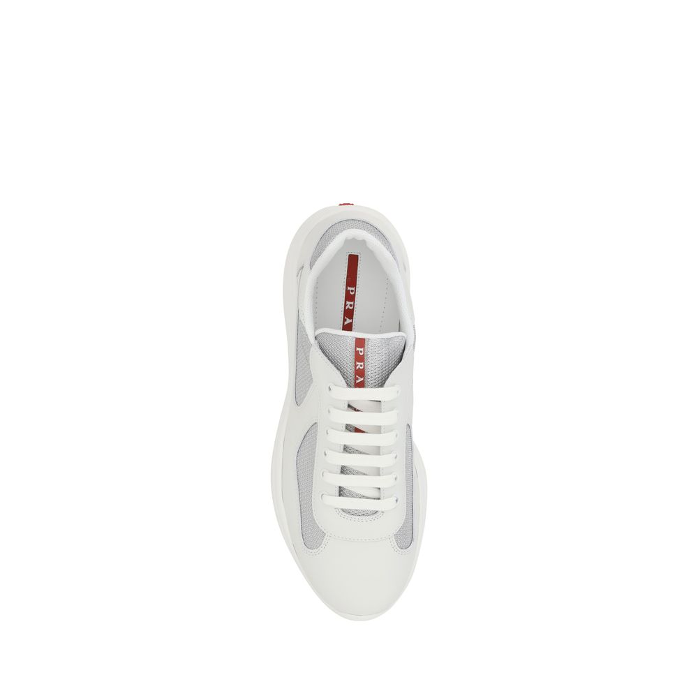 Zapatillas deportivas americanas de cuero blanco Prada