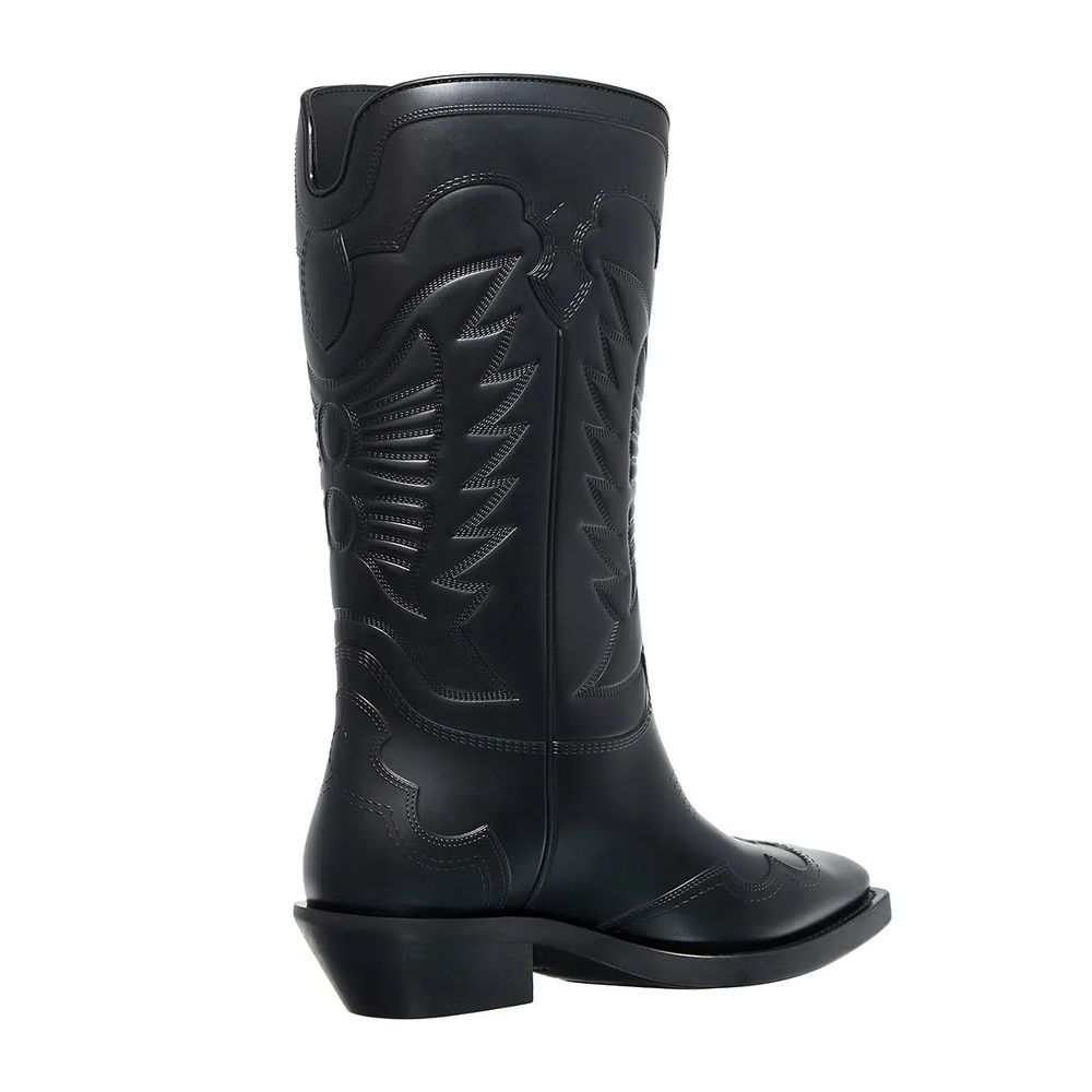 Bota de cuero negra Dior