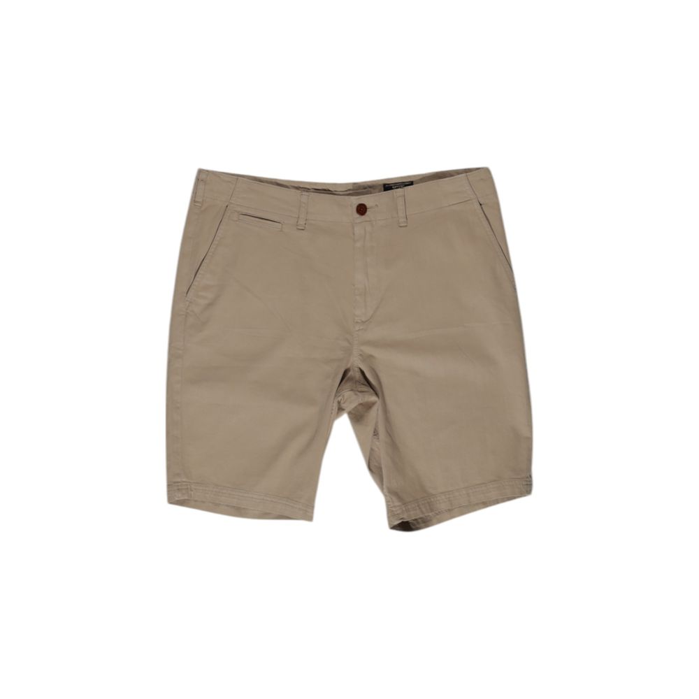 Pantalón corto de algodón beige Superdry