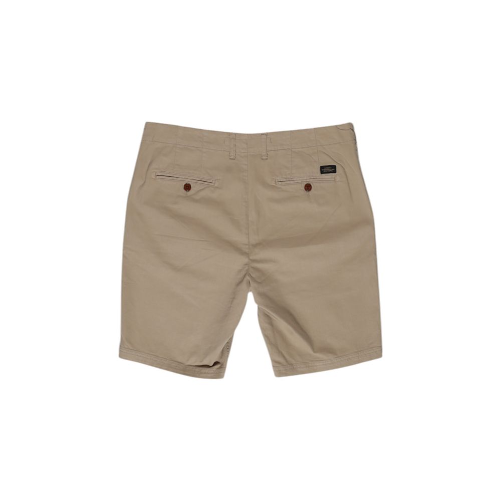 Pantalón corto de algodón beige Superdry