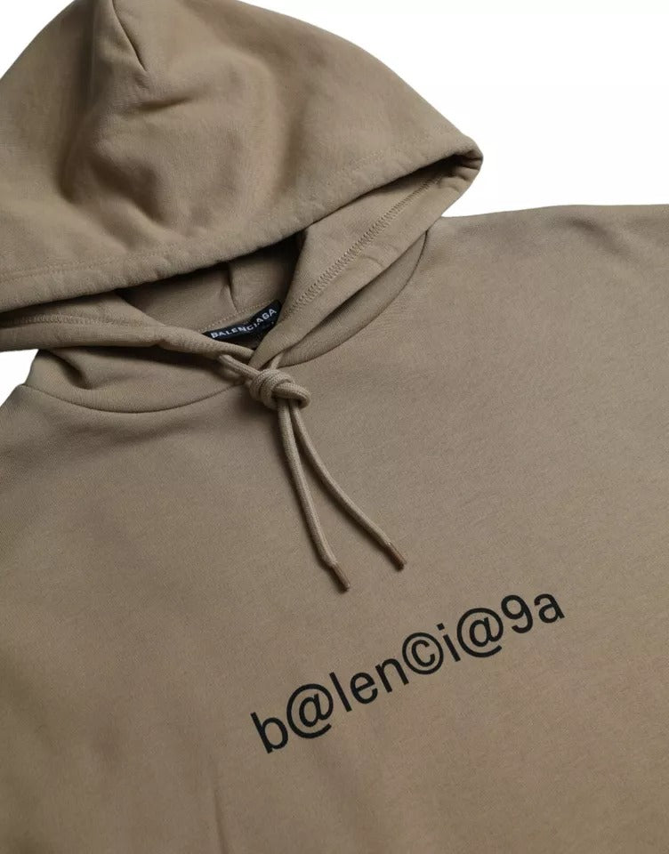 Suéter con capucha y bouclette de algodón marrón simbólico de Balenciaga