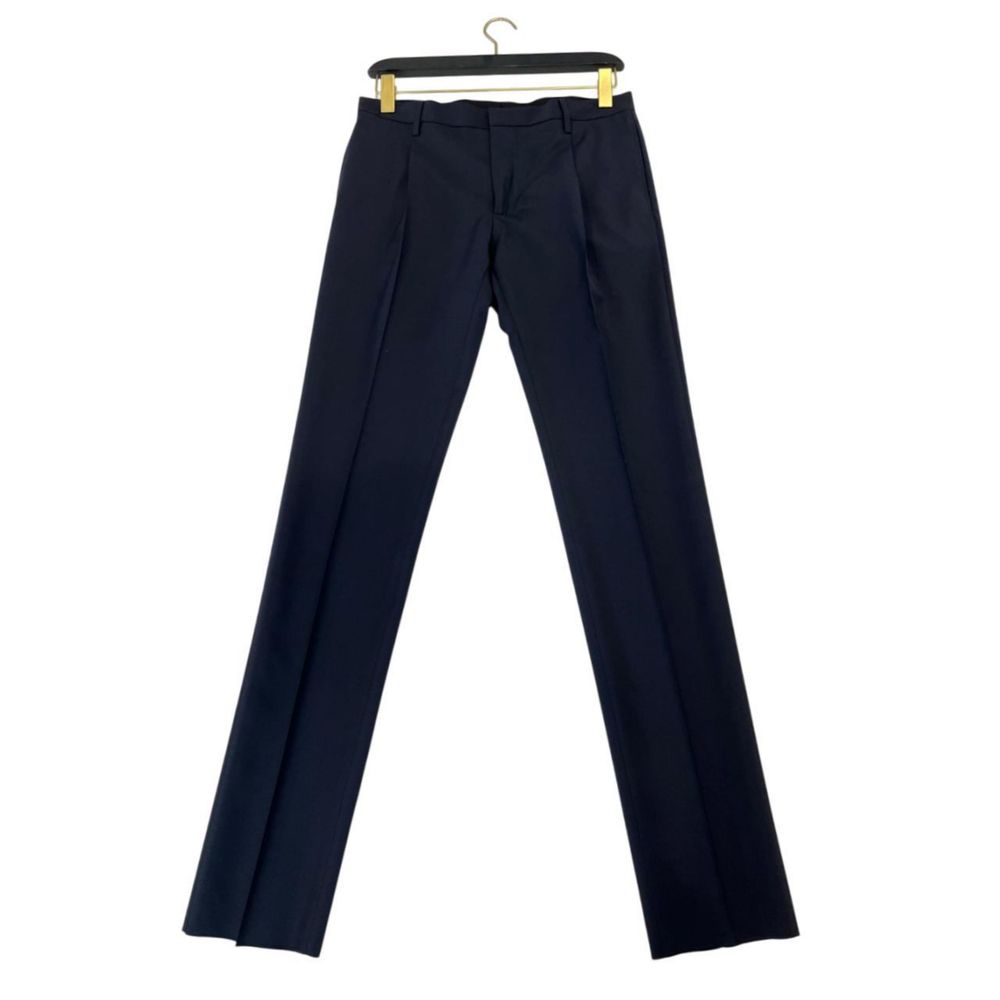 Pantalón de hombre de lana virgen azul Valentino