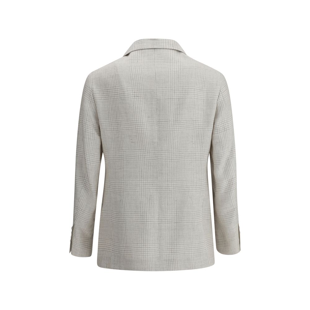 Blazer de cuadros de botonadura sencilla de Brunello Cucinelli