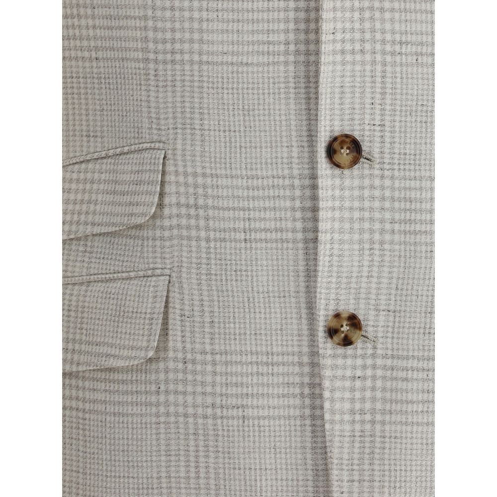 Blazer de cuadros de botonadura sencilla de Brunello Cucinelli