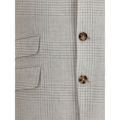 Blazer de cuadros de botonadura sencilla de Brunello Cucinelli