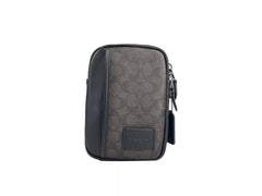 Mochila bandolera Coach Edge L Pack color nogal negro (CW347)